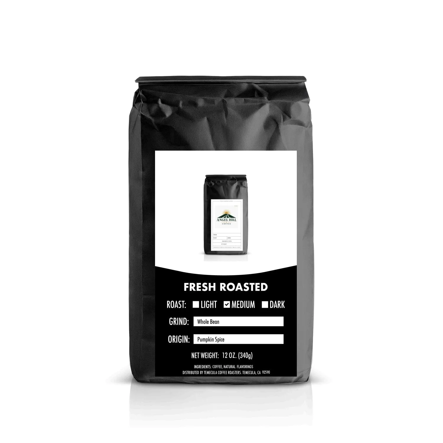 Angel Hill Sanctuary Pumpkin Spice Coffee package.